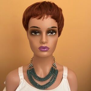 Teal Beaded Statement Necklace